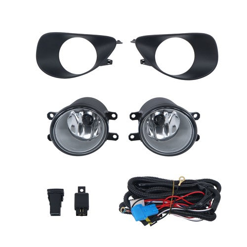 DURAFORCE Clear For Toyota Yaris Hatchback 2006-2008 Fog Light Lamp Assembly W/Black Bezel