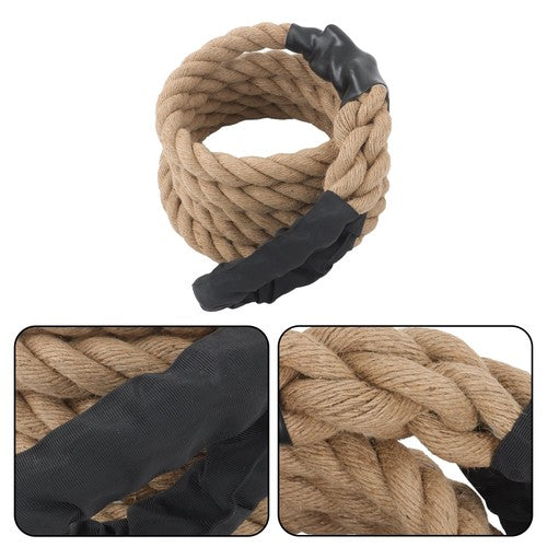DURAFORCE 1.5” × 15FT Climbing Rope Gym Fitness Strength Training Exercise Rope Brown