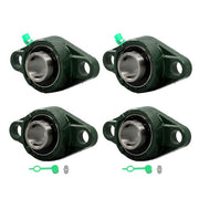 DURAFORCE 4-pack PCS UCFL205-16 Pillow Block Flange Bearing 1" Bore 2 Bolt Solid Base