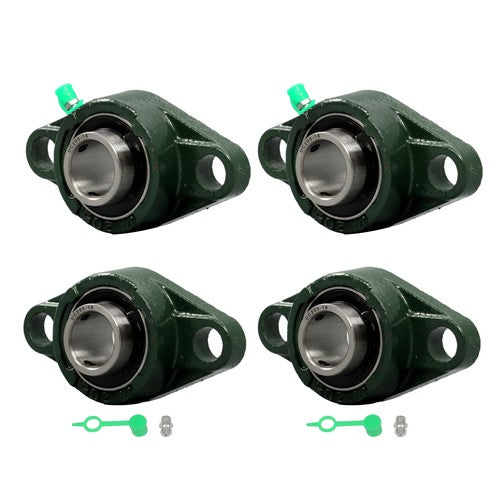 DURAFORCE 4-pack PCS UCFL205-16 Pillow Block Flange Bearing 1" Bore 2 Bolt Solid Base
