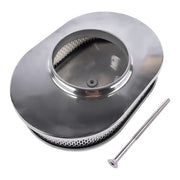 DURAFORCE 12" Oval Fully Finned Polished Aluminum Air Cleaner For Classic Chevy Ford Mopar