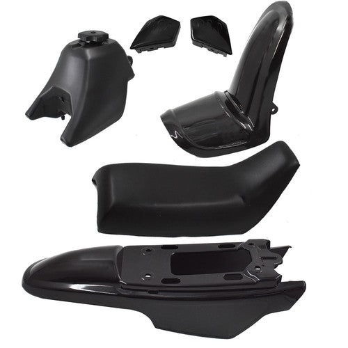 DURAFORCE Plastic Fender Body Seat Gas Tank Kit for Yamaha PW50 PY50 Black