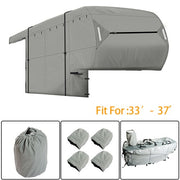 DURAFORCE Waterproof 5TH Wheel RV Camper Motorhome Storage Cover 33'-37' FT with Zipper