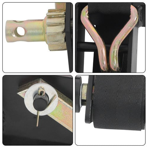 DURAFORCE 2 Pack 1.5" Wide x 7.5' Long Ladder Rack Ratchet Straps 1.4" Black Square Tube
