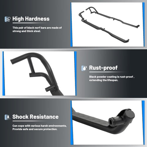Rock Sliders Nerf Bars Side Steps for Polaris Ranger Crew XP 1000 2019-25 24