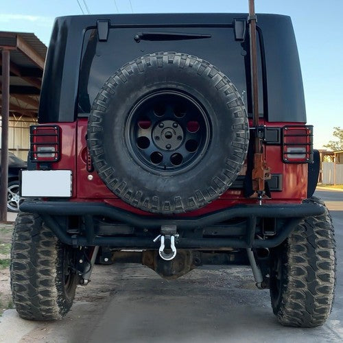 Textured Rear Bumper Guard with Receiver Hitch for Jeep Wrangler JK 2007
