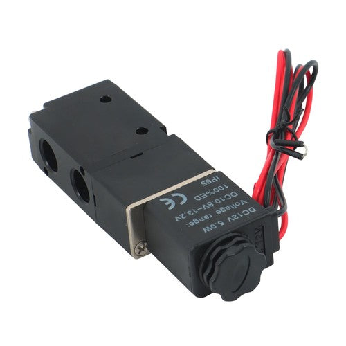 DURAFORCE 1/4" 3 Way 2 Position Directional Control Electric Solenoid Air Valve 12V DC HOT