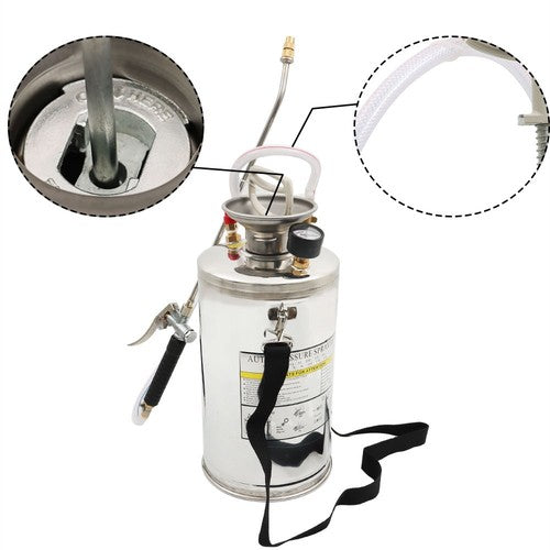 DURAFORCE 1.5 Gallon Stainless Steel Sprayer 16" Wand & 3.3FT Reinforced Hose 6L