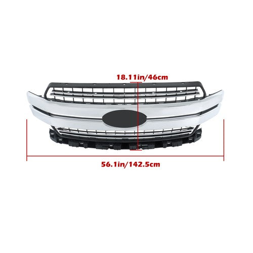 DURAFORCE Chrome Front Bumper Grille Grill For Ford F-150 F150 2018-20 Lariat Style