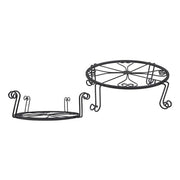 DURAFORCE 2 Pack 10" 12" Metal Plant Stands Outdoor Indoor Round Pot Stand Rustproof Black