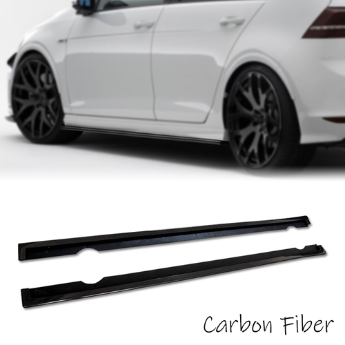 DURAFORCE Carbon Fiber Side Skirts Extension Pair for Volkswagen GOLF 7 R VII MK7 2013-16