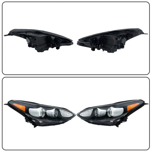 DURAFORCE 1Pair Headlights Assembly Set For Kia Sportage 2017-2022 Clear Halogen w/LED DRL