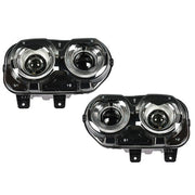 DURAFORCE Pair Set For Dodge Challenger 2015-2018 Headlight Replacement Halogen Clear Lens