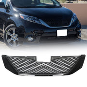 DURAFORCE Front Upper Grille Grill Honeycomb ABS Plastic Black For Toyota Sienna 2011-2017