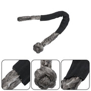 DURAFORCE 1"×30ft Gray Kinetic Recovery Rope With 2 Soft Shackles Kit 34000lbs Heavy Duty