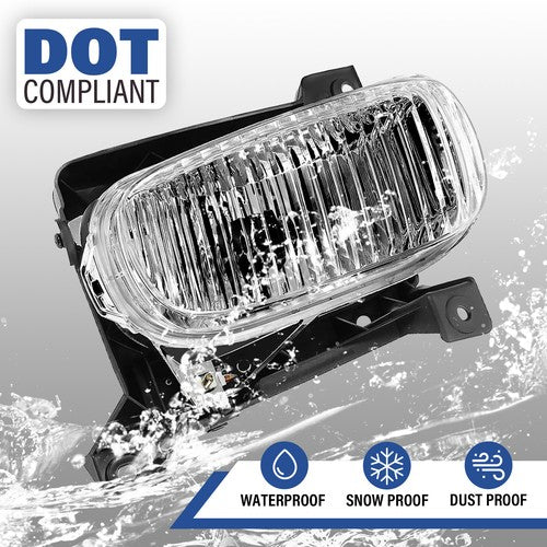 Front Fog Driving Lights Clear Lens Bulbs For Toyota Tundra 2000-2006 LH RH