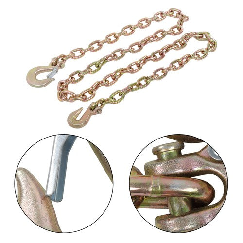DURAFORCE W/Hooks G70 3/8in × 8FT Trailer&Truck Transport Bundle Chain Steel Gold 6600lbs