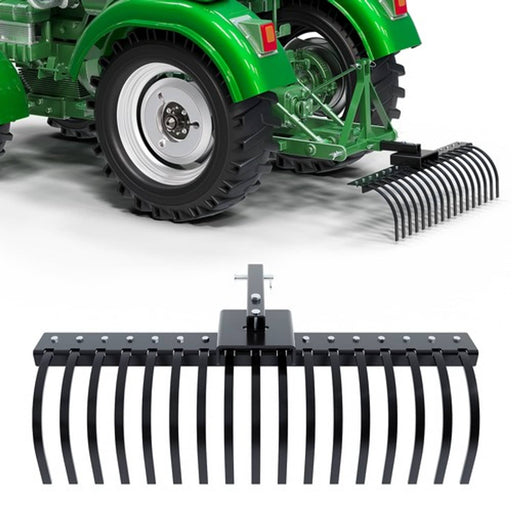 DURAFORCE 48" Landscape Rake Pine Straw Rake Rock Rake Fits 2" Receiver ATV/UTV Tractors