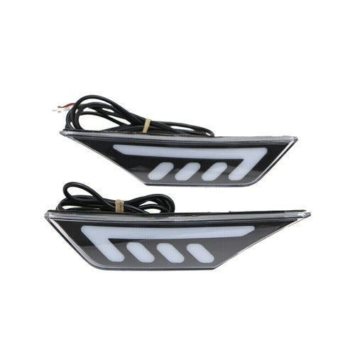 DURAFORCE Black LED Front Bumper Side Marker Light Turn Signal For 2016-2021 Honda Civic