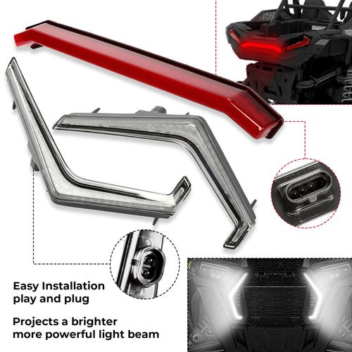 Front and Rear Accent Light Kit for 2019-2023 Polaris RZR XP 4 Turbo 1000