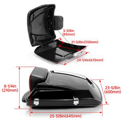 DURAFORCE Angled Razor Motorcycle trunk Backrest Base Plate For Harley Touring 2014-24