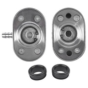 DURAFORCE Polished Aluminum Finned Oval PCV + Push-in Breather Combo Valve Cover Set of 2