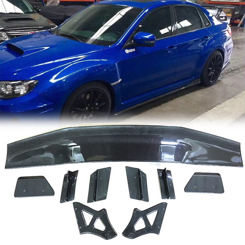 DURAFORCE Carbon Fiber Trunk Street Spoiler Wing For 2007 2008-2014 Subaru GVF STI V-SR GT