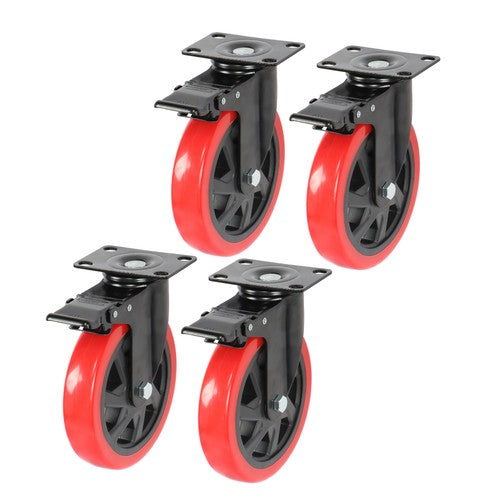 DURAFORCE Caster Wheels, Heavy Duty 6 Inch Casters Set of 4, Locking Swivel Casters Wheels