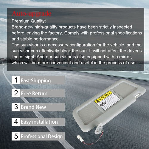 DURAFORCE For Mazda RX-8 2004 05 06-2011 Sun Visor Driver Left Side Gray FE88-69-320B-77