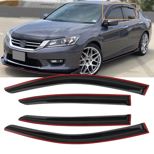 DURAFORCE Window Visor Sun Rain Guard Vent for Honda Accord Seden 2013 2014-2017 4 Pcs