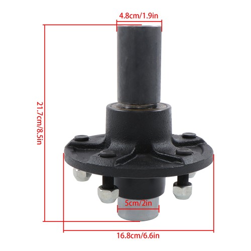 DURAFORCE 1Pc Pre-Assembled 5 x 5.5" Wheel Hub Kit & Round #84 Spindle, With Bearing Kit