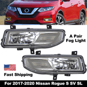 DURAFORCE Pair Fog Light For 2017-2020 Nissan Rogue S SV SL Front Bumper Lamps Left Right