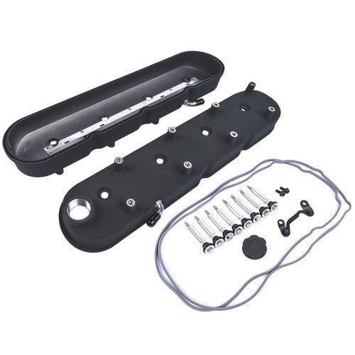 DURAFORCE GM LS Black Cast Aluminum Valve Covers w/Coil Mounts For LS1 LS2 LS3 5.3 6.0 6.2