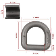 DURAFORCE 2 Pack 1" Weld On Forged D Ring with Welding Clip 47,000 LBS Fracture Strength