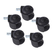 DURAFORCE 5-piece set 2" Office Chair Rubber Caster Swivel Wheels Black, 360° steering