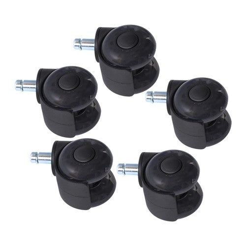 DURAFORCE 5-piece set 2" Office Chair Rubber Caster Swivel Wheels Black, 360° steering