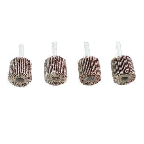 DURAFORCE 1" x 1" x 1/4" 60/80/120/240 Grit Shank Mounted Flap Wheels Set - 40 Pack