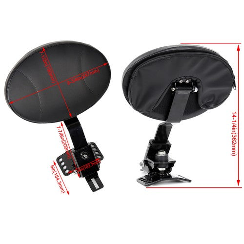 DURAFORCE Plug-in Driver Rider Backrest Pad For Harley CVO Touring Road King Glide 97-24
