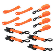 DURAFORCE 4 Pack Steel Ratchet Strap Fracture Strength 5208lbs 1.6in*8ft with S Hooks