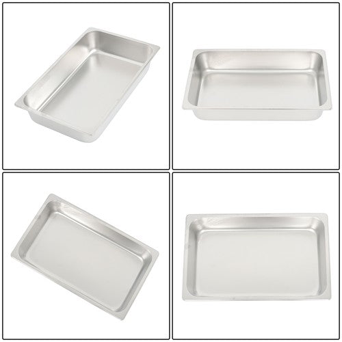 DURAFORCE 4 Inch Deep Restaurant Steam Table Pans 6 Pack Full Size Without Lid