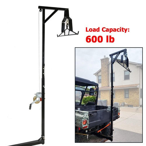 DURAFORCE Truck 2" Hitch Game Hoist 600LB Big Game Hunting Deer Hoist Winch Lift w/Gambrel