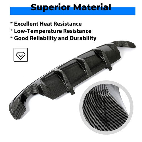 Rear Lower Diffuser Bumper for Nissan Teana Altima 2016-2019 Carbon Fiber Style