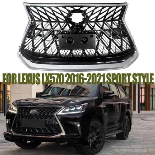 DURAFORCE Front Upper Grille Chrome Sport Style for 2016-2021 for Lexus LX570 Luxury