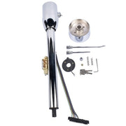 DURAFORCE 28" GM Tilt Manual Chrome Floor Shift Steering Column With Key & 9 Bolt adapter