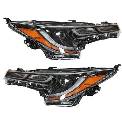 DURAFORCE Left+Right Side Headlights Headlamps Black Housing For Toyota Corolla 2020 2021