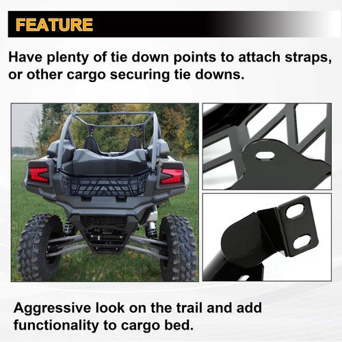 DURAFORCE Tailgate Bed Enclosure For 2020-2024 Kawasaki Teryx KRX 1000 Rear Luggage Rack