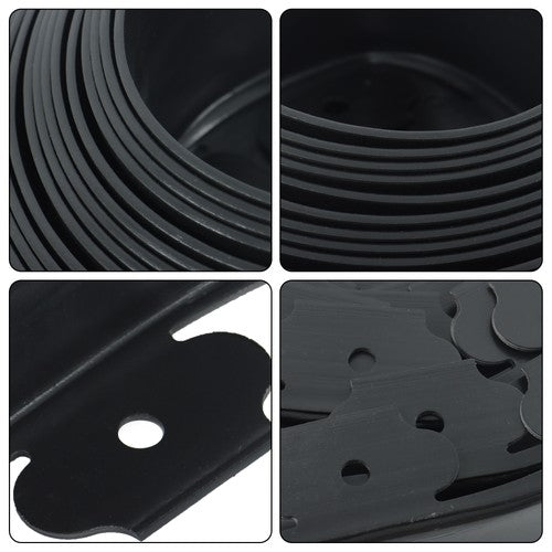 DURAFORCE Garden Edge L-shaped 49FT Lawn Grass Stone Isolation Strip 75pcs Anchoring Spik