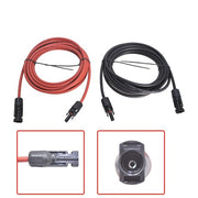 DURAFORCE 1 Pair 12AWG Black + Red Solar Panel Extension Cable Wire Connector