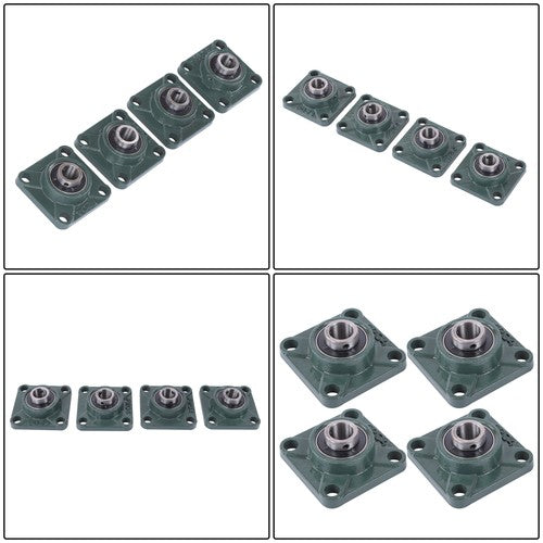 DURAFORCE 4Pcs UCP204-12 Cast Iron Pillow Block Flange Bearings - 3/4" hole with seat