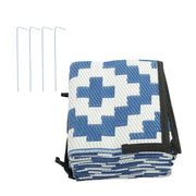 DURAFORCE Navy Blue White 5x9FT Waterproof Foldable Plastic For Camping Outdoor Carpet